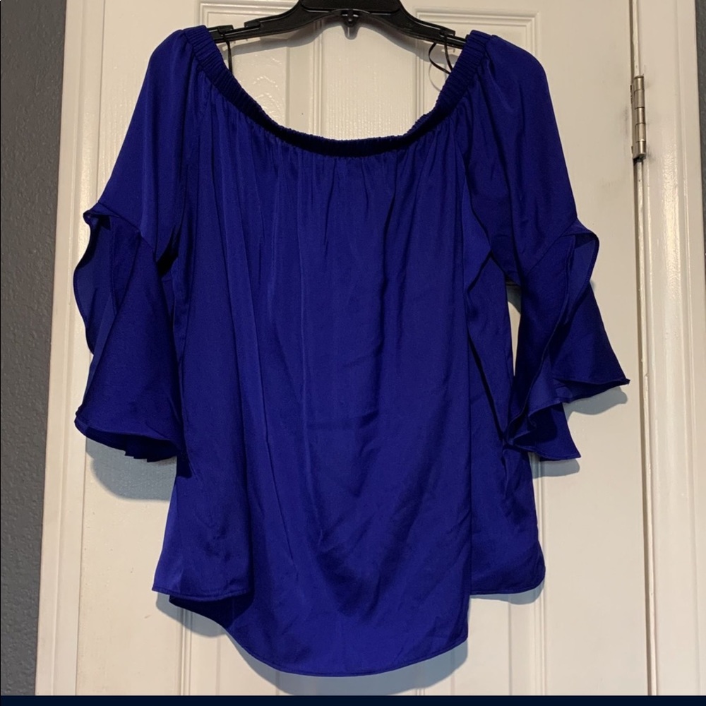 Off shoulder silk blouse